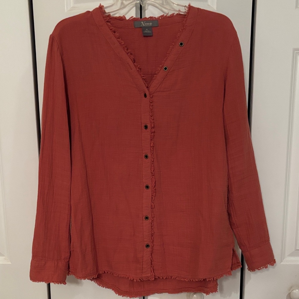 Natural Reflections Terracotta Button-Down Shirt